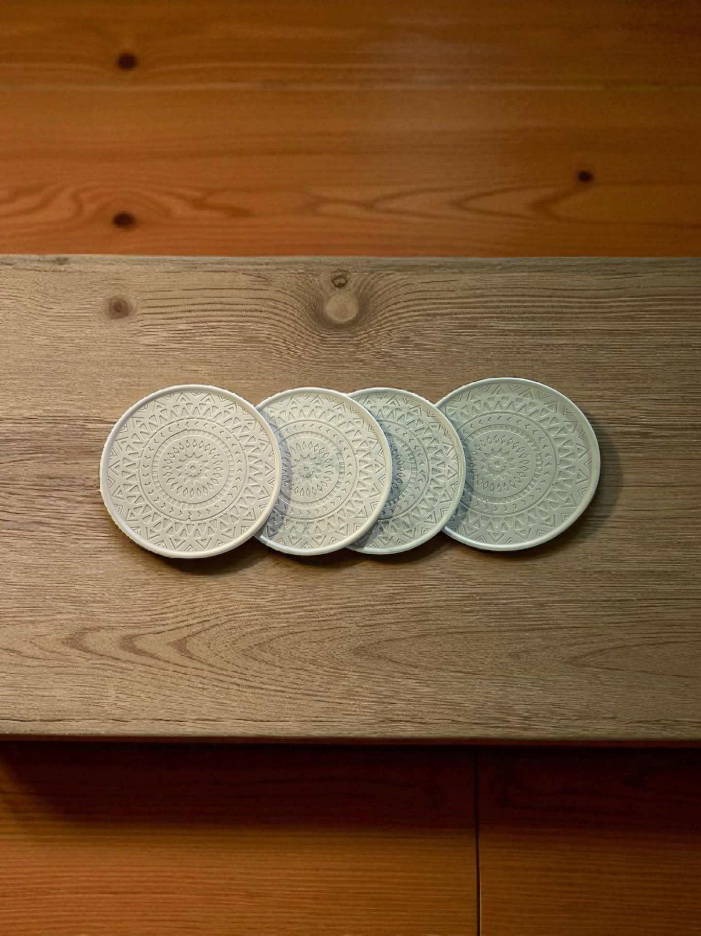 Mandala Coaster Set - shades of Green