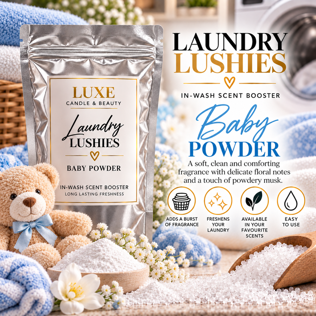 Baby Powder Laundry Lushies in-wash laundry scent booster