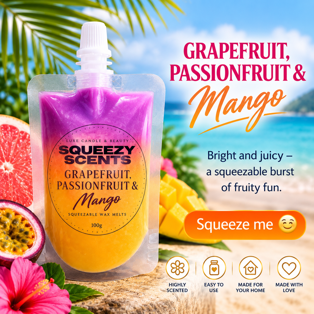 Grapefruit, Passionfruit & Mango Squeezy Scent