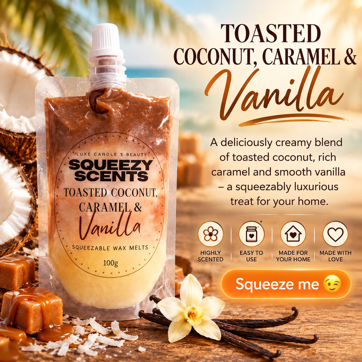 Toasted Coconut, Caramel & Vanilla Squeezy Scent