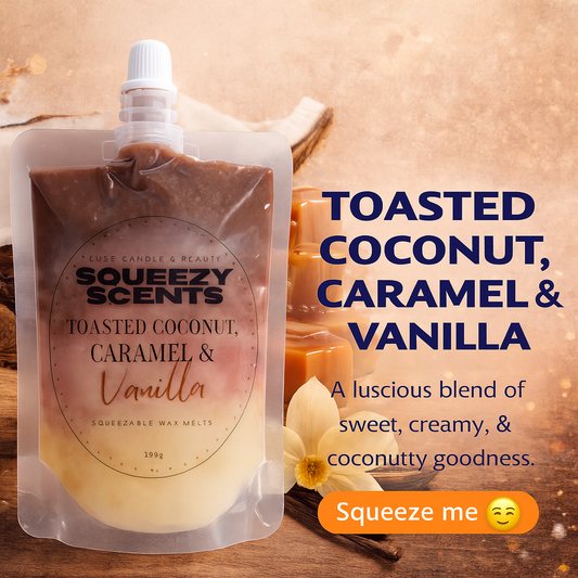 Toasted Coconut, Caramel & Vanilla Squeezy Scents 100g pouch
