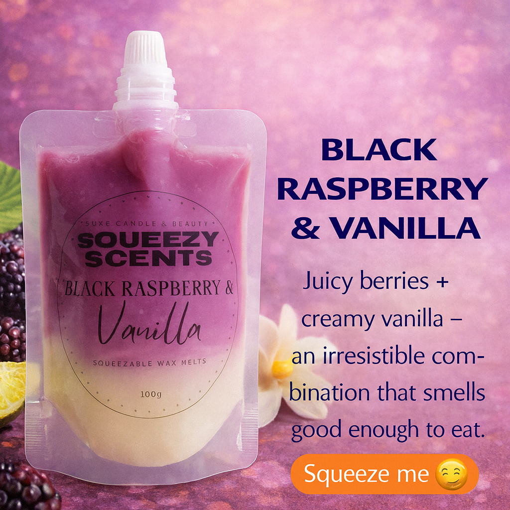 Black Raspberry & Vanilla Squeezy Scents 100g pouch