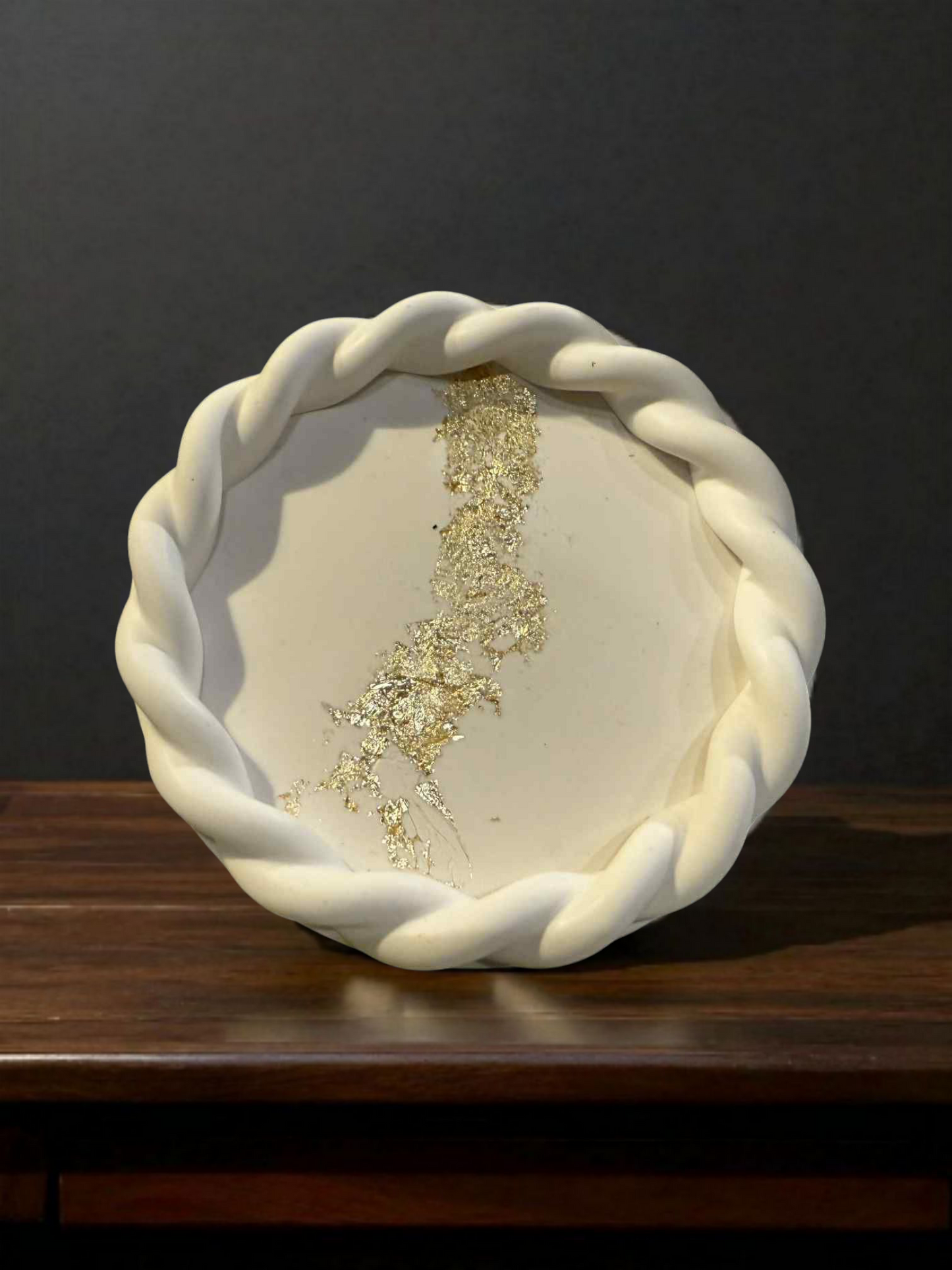 Braid Trinket Tray with Gold Detail