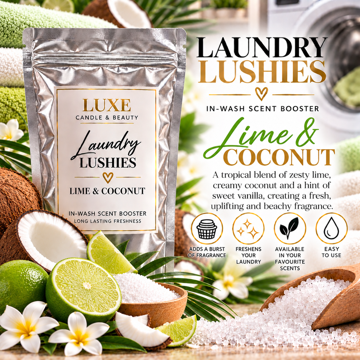 Lime & Coconut Laundry Lushies in-wash scent booster